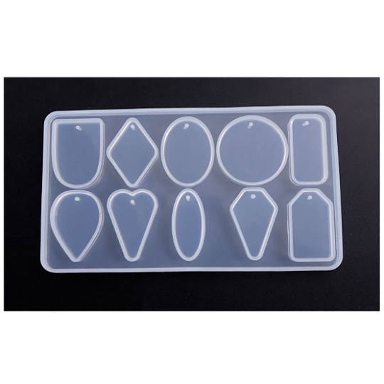 1pc, 169x93mm, Silicone Moulds, Resin Casting Moulds, For UV Resin, Epoxy Resin Jewelry Making, Mixed Geometric Shapes in Clear