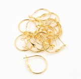 4pcs (2pairs) , 20mm/25mm/30mm x 1mm, Iron Hoop Earring in Gold