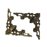 8pcs Filigree Stamping Wraps Connectors Triangle Antique Bronze 22.0mm x 22.0mm