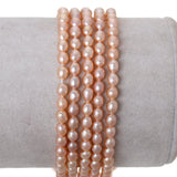 1 Strand (Approx 80pcs/Strand), 5mm x 3mm, Grade A Natural Freshwater Cultured Pearl in Peach