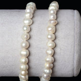 1 Strand (approx 60 Pcs/strand) 5-6mm Natural Freshwater Cultured Pearl Beads In Semi Baroque Ivory White