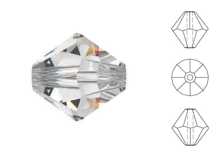 10/20/50 pcs, 6mm, Genuine Swarovski® Bicone / Xillion Bead in Crystal AB 2x (AB2) 5328