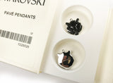 1pc, 16mm, Genuine Swarovski Tiger Pavé Pendant In Jet Silver Base