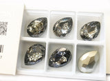 1pc, 30x20mm, Genuine Swarovski Fancy Stone Crystal in Black Patina (BLAPA)