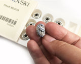1pc, 14.5mm, Genuine SwarovskiCharm in Silver Night (SINI)