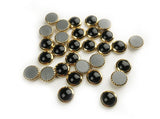 1/5/10pcs,  7.17mm, Genuine Swarovski 2080/H Framed Cabochon Flatback Hotfix in Jet Gold Frame