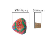 CLEARANCE!!! - 3pcs Heart shaped Polymer Clay & Glass Bottles Jewelry Vials Cork Stoppers At Random Flower