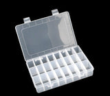 1pc, 19.5x4cm, Plastic Adjustable Beads Organizer Container Storage Box Rectangle Clear