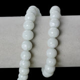 1 strand 10 mm Glass Loose Beads Round White Enamel (Approx 82pcs per strand)