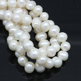 1 strand (Approx 45 PCs/Strand) Natural Freshwater Cultured Pearl Beads in Semi Baroque White