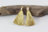 2pc Approx 35-40mm, Beautiful Gold Silk Tassel In Gold Cap