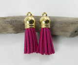 4pc Suede Tassel In Gold Cap