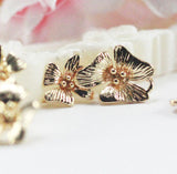19mm 14k Gold Plated Flower Connector