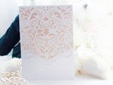 1 pack (10 pcs) , White Lace Wedding Invitation wallet  (Envelope NOT Included)