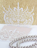 1 Pack (5pcs), White Lace Wedding Invitation v3 wallet