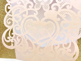 Peach Lace Invitation Wallet