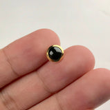 1/5/10pcs,  7.17mm, Genuine Swarovski 2080/H Framed Cabochon Flatback Hotfix in Jet Gold Frame