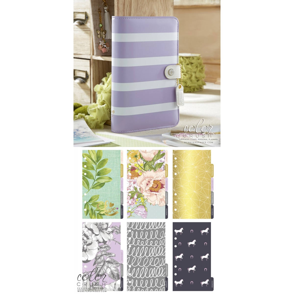 CLEARANCE!!!  - Personal Planner Kit - Lavender Stripe