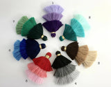 1pc 8cm 3 Layer Multi Coloured Cotton Tassel I