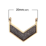 1pc, 20mm x 18mm, Zinc Based Alloy Chevron Connectors V-shaped in  Gold Plated Silver-gray Glitter