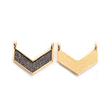 1pc, 20mm x 18mm, Zinc Based Alloy Chevron Connectors V-shaped in  Gold Plated Silver-gray Glitter