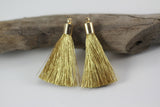 2pc Approx 35-40mm, Beautiful Gold Silk Tassel In Gold Cap