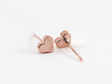 1 Pair, 7x6mm Copper Heart Ear Stud Components - Choose Your Colour