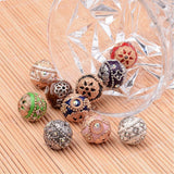 1pc, 19~20mm, Handmade Round Indonesia Bead with Alloy Findings - Choose your colour