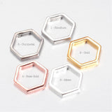 5pcs,  22x19.5x2.5mm Alloy Linking Rings, Hexagon