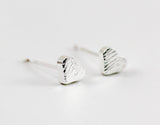 1 Pair, 7x6mm Copper Heart Ear Stud Components - Choose Your Colour