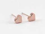 1 Pair, 7x6mm Copper Heart Ear Stud Components - Choose Your Colour