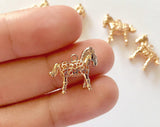 14x17mm 14k Gold plated ethnic pattern horse pendant charm