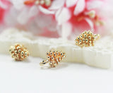 1pc, 7x7x9mm 14K light gold plated brass pine cone nuts pendant charm