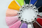 1pc, 10cm High Quality Silk Tassels In Silver Cap