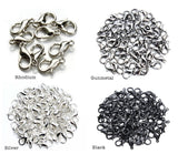 50pcs/100pcs, 12mm, Alloy Lobster Lock / Clasp Findings - Choose your colour