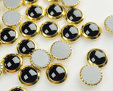 1/5/10pcs,  7.17mm, Genuine Swarovski 2080/H Framed Cabochon Flatback Hotfix in Jet Gold Frame