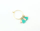 20pcs, 10~16x2mm, Cotton Tassel Pendant Decorations, With Unwelded Iron Jump Rings, Golden, Light Grey