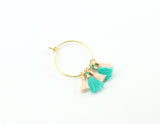 20pcs, 10~16x2mm, Cotton Tassel Pendant Decorations, With Unwelded Iron Jump Rings, Golden, Dodger Blue