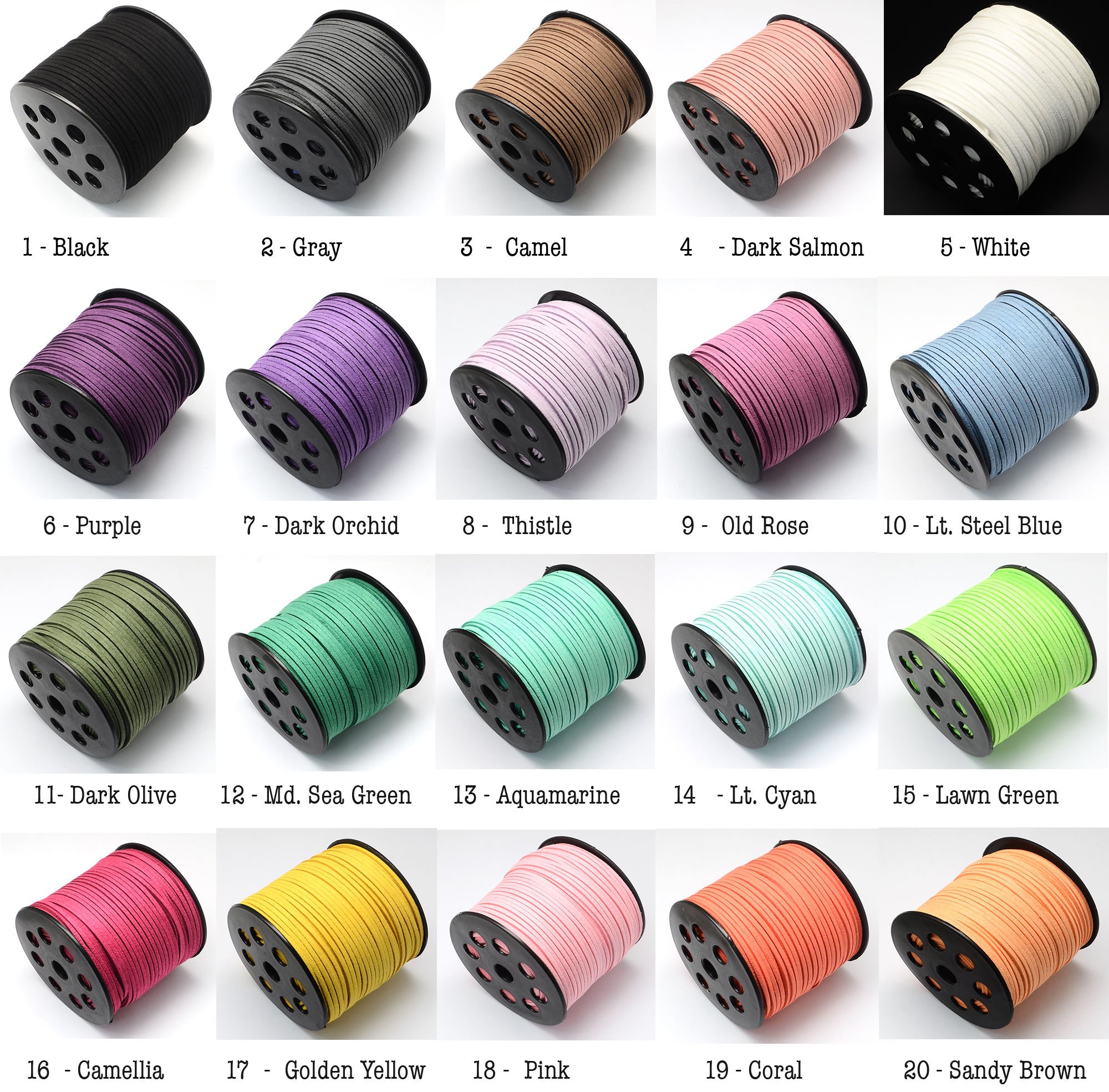 10 Meters, 3.0x1.4mm, Faux Suede Cord - Choose Your Colour