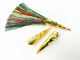 5pcs/10pcs, 9x35mm Bugle Filigree Cap// Long End Bead Cap// in Gold // Silver // Bronze // Silver  Tone// Antique Gold  - Choose your colour