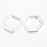 5pcs,  22x19.5x2.5mm Alloy Linking Rings, Hexagon