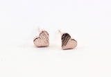 1 Pair, 7x6mm Copper Heart Ear Stud Components - Choose Your Colour
