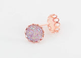 2 pairs, 12mm Rose Gold Plated // Earstud with curved border // Blank/Base // Fit 12mm Glass Cabochons // Buttons