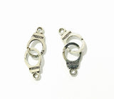 5 Pcs Freedom Handcuff Charm In Antique Silver
