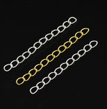 10pcs, 50x3.5mm,  Iron Ends with Twist Extender Chains - Choose your colour