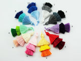 2pc, 7.5cm 3 Layer Multi Coloured Silk Tassel