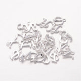 1pc / 1 Set, 12~17x4~15x2mm, Silver Plated Alloy Alphabet / Letter Pendant / Charm