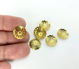 10pcs, 13mm, Raw Brass Bead Caps