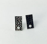 1pair (2pcs), Hammered Copper Ear stud Charm in  silver