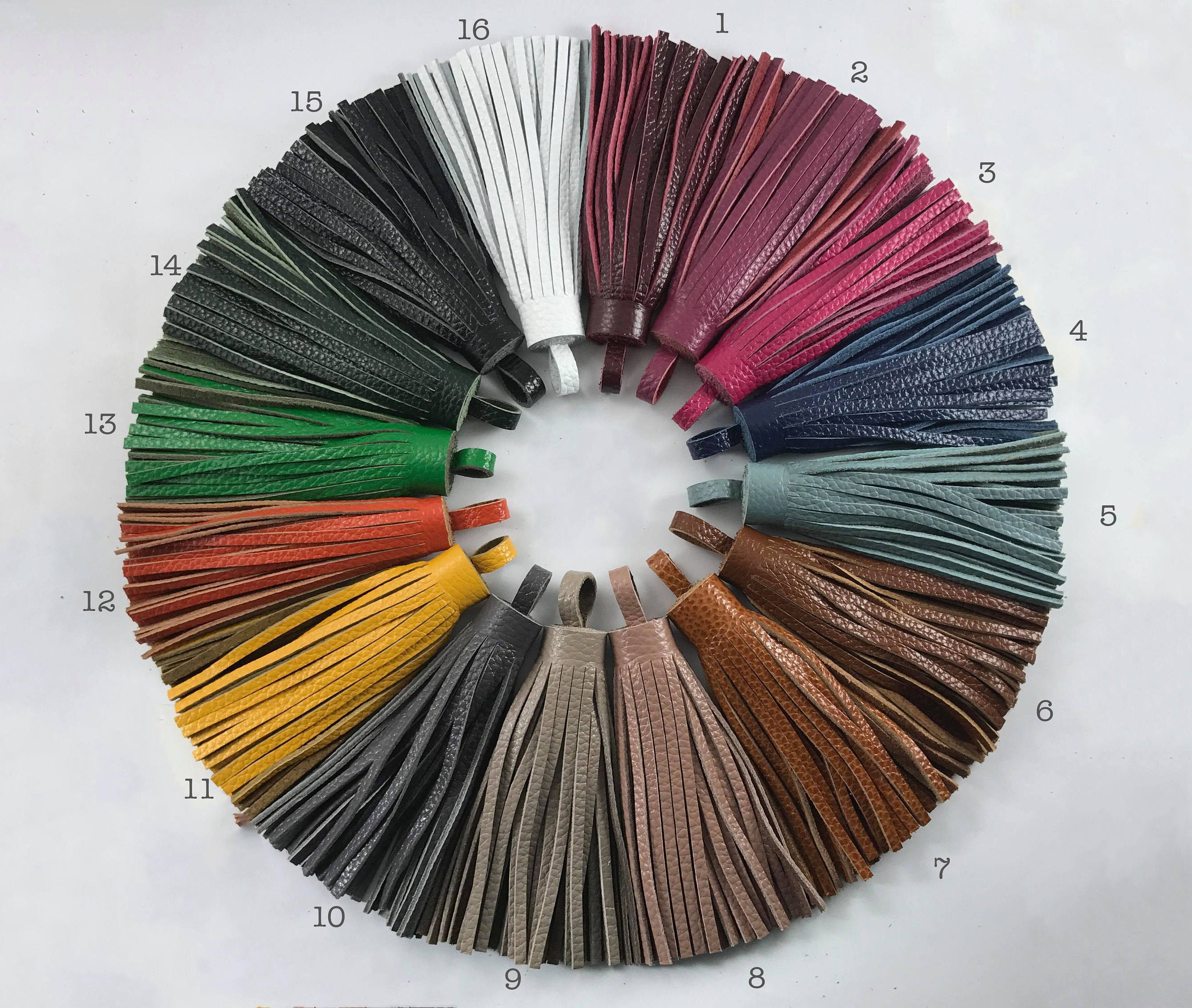 1pc, 100mm Genuine Leather Tassel - Choose Your Colour